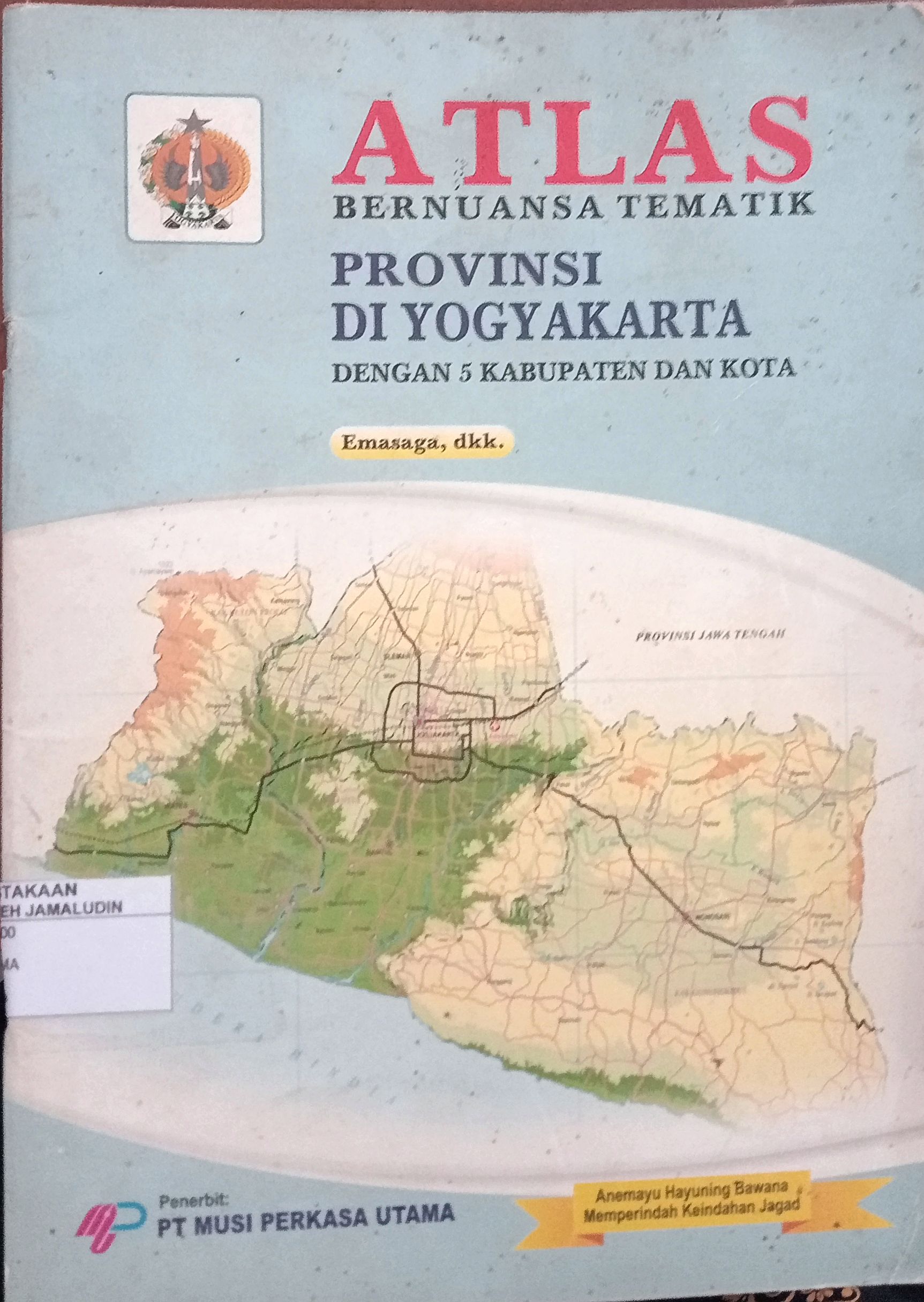 Sampul Atlas Bernuansa Tematik Provinsi DI Yogyakarta